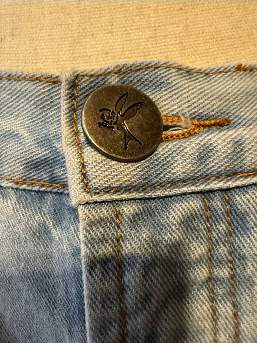 Free People One Teaspoon Light Wash Distressed Denim Shorts